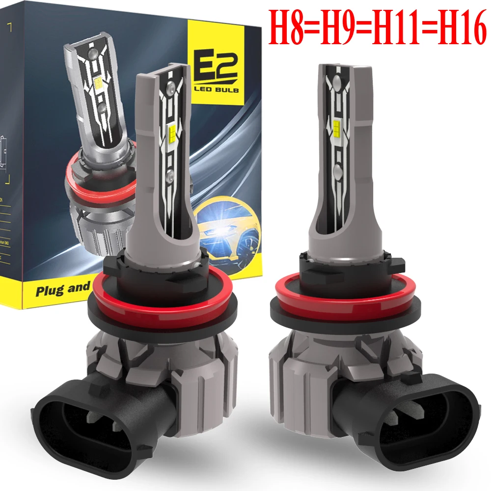 

2pcs H8 H11 H16 H9 H16JP Led Fog Light Turbo Diode Lamp Canbus No Error Moto Car Driving Running Bulb 12v 55W Vehicles Headlight
