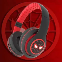 Auriculares inalámbricos Marvel Spider Man, audífonos con Bluetooth, soporte de inserción de tarjeta para FM, modo de reposo Extra largo, novedad