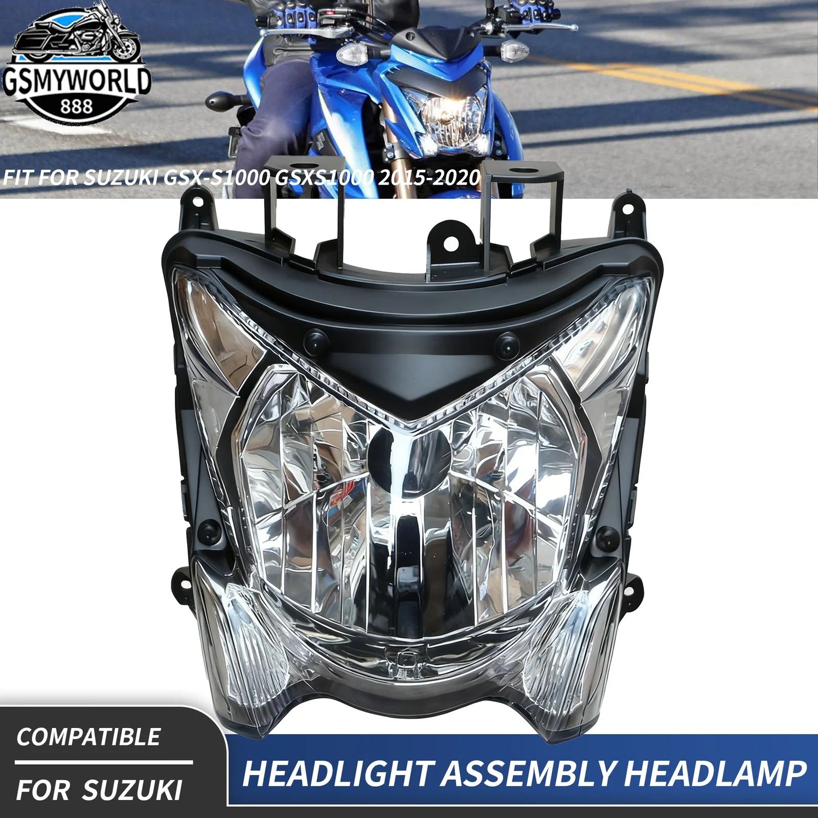 

Fit For Suzuki 2015 - 2020 GSX-S1000 GSXS1000 Motorcycle Headlight Assembly Front Headlamp GSXS 1000 2019 2018 2017 2016