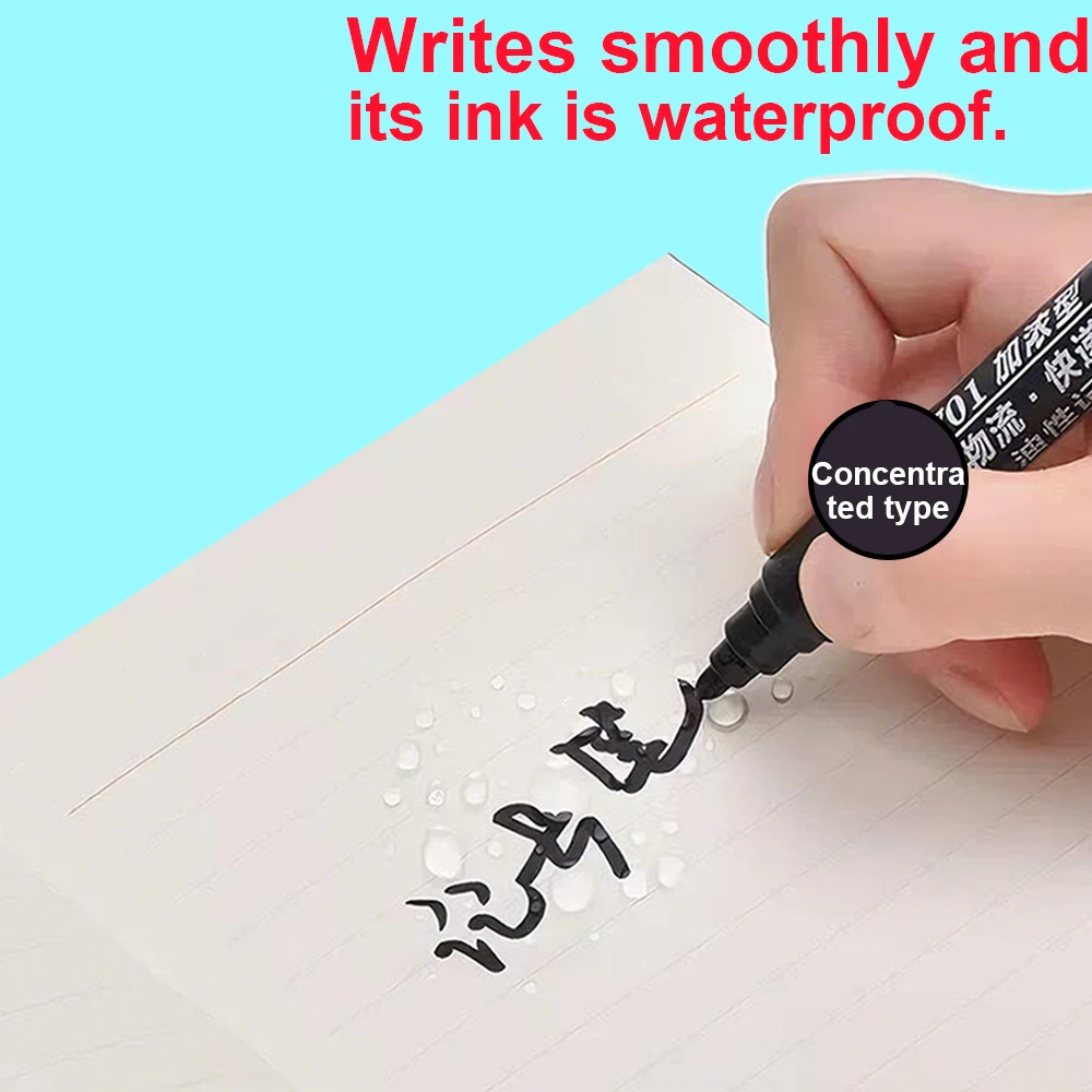 قلم تحديد مركّز قائم على الزيت، قلم تحديد دائم مقاوم للماء سريع الجفاف، قلم تحديد جرافيتي للرسم بنفسك، مدرسة كتابة القرطاسية