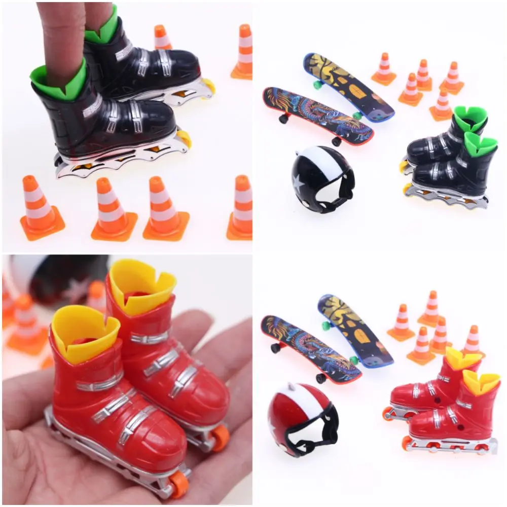 NEW 1/6 1/12 Doll Skidding Kits DIY Mini Helmet Dollhouse Accessories Multicolor Photo Props Doll Roller Skating Toy