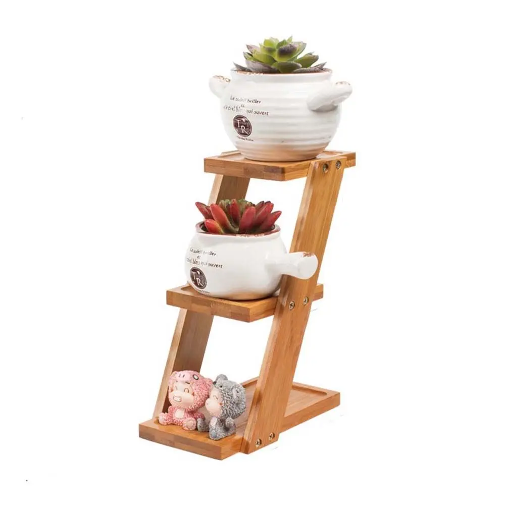 1PC 3 Tiers Indoor Plant Flower Pot Planter Stand Assembly Wood Holder