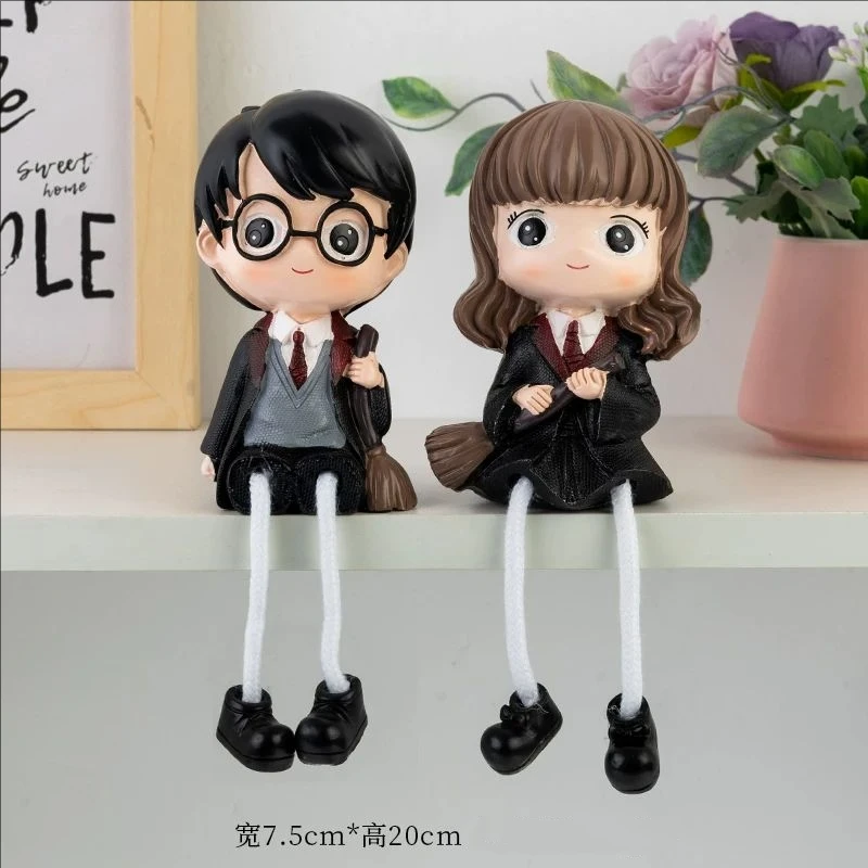 2pcs/lot Nordic Cute Resin Couples Hanging Dolls Home Ornaments Decoration Accessories Hanging Leg Furnishings Christmas Gift