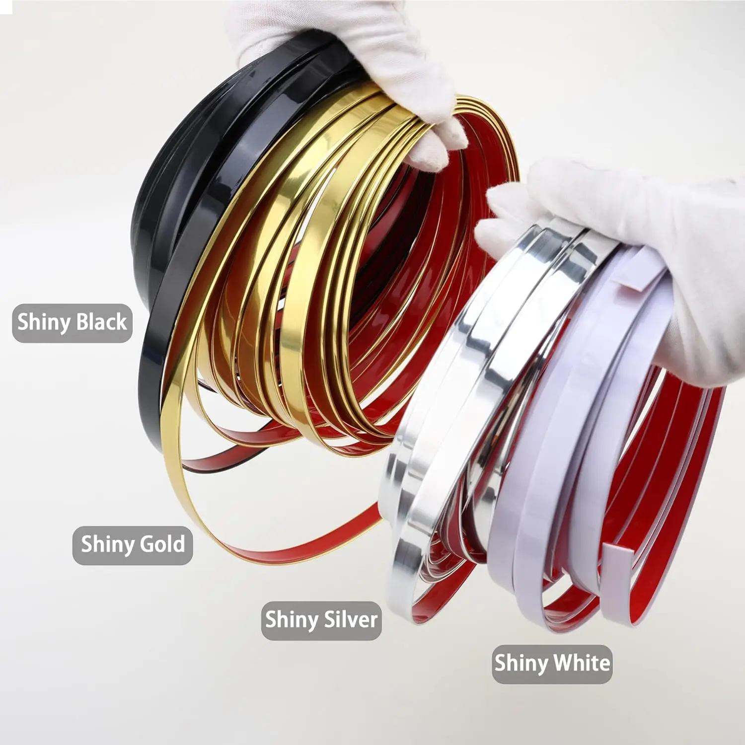 1pc Peel and Stick Trim Flexible Wall Molding Trim,Waterproof Molding Trim,Easy-Apply Self-Adhesive PVC Trim Strip,5Mx2CM