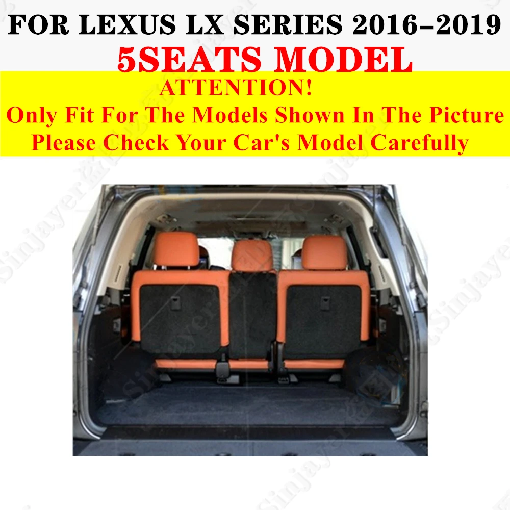 High Side Car trunk mat for LEXUS LX 5Seats 2019 2018 17 2016 Tail Boot luggage Pad Cover Rear Cargo Liner Interior Accessories