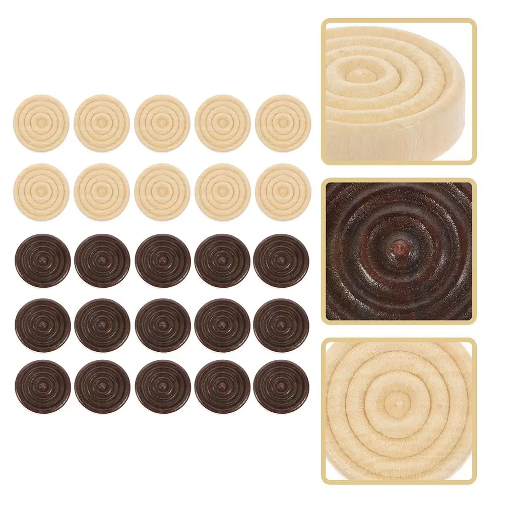 

24 Pcs Chess Accessories Board Game Tokens Backgammon Accessory Checkers Jeu Wood Lady Replace