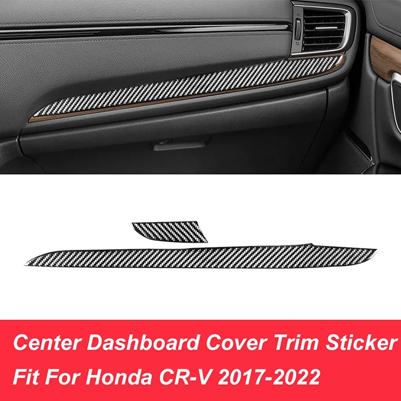 2 Pcs Car Interior Center Dashboard Cover Trim Auto Mouldings Parts For Honda CRV CR-V 2017 2018 2019 2020 2021 2022 Accessories