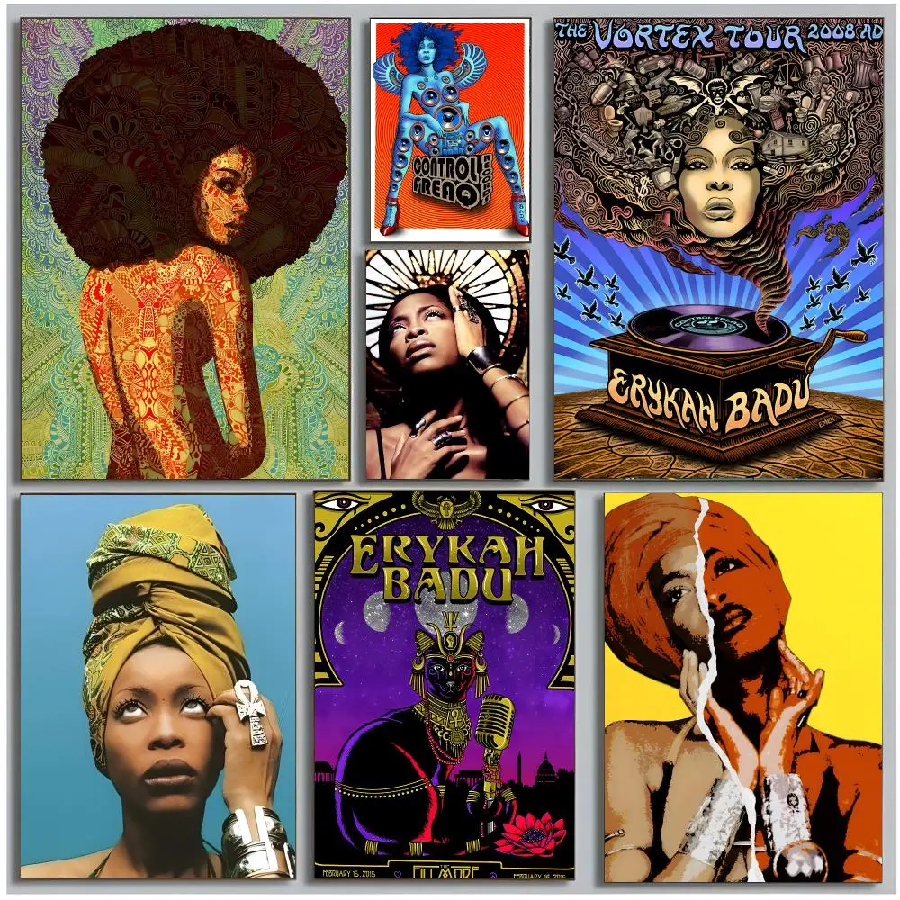 musician soul Erykah Badu Poster Modern Wall Art Bedroom Living Room Print Unframed