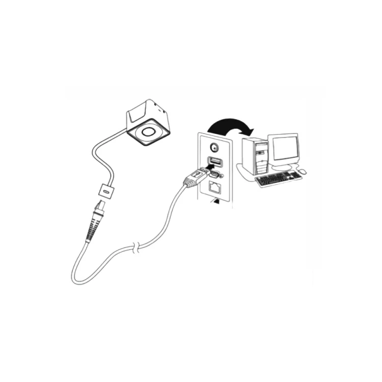 Produit de stock d'interface USB de scanner de codes à barres intégré à lumière douce Honeywell HF510