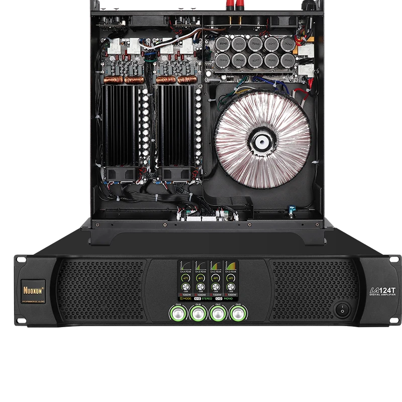 NUOXUN Class D With LCD Screen Power Amplifier 4 Channels Amplifier 1000 Watts Professional Power