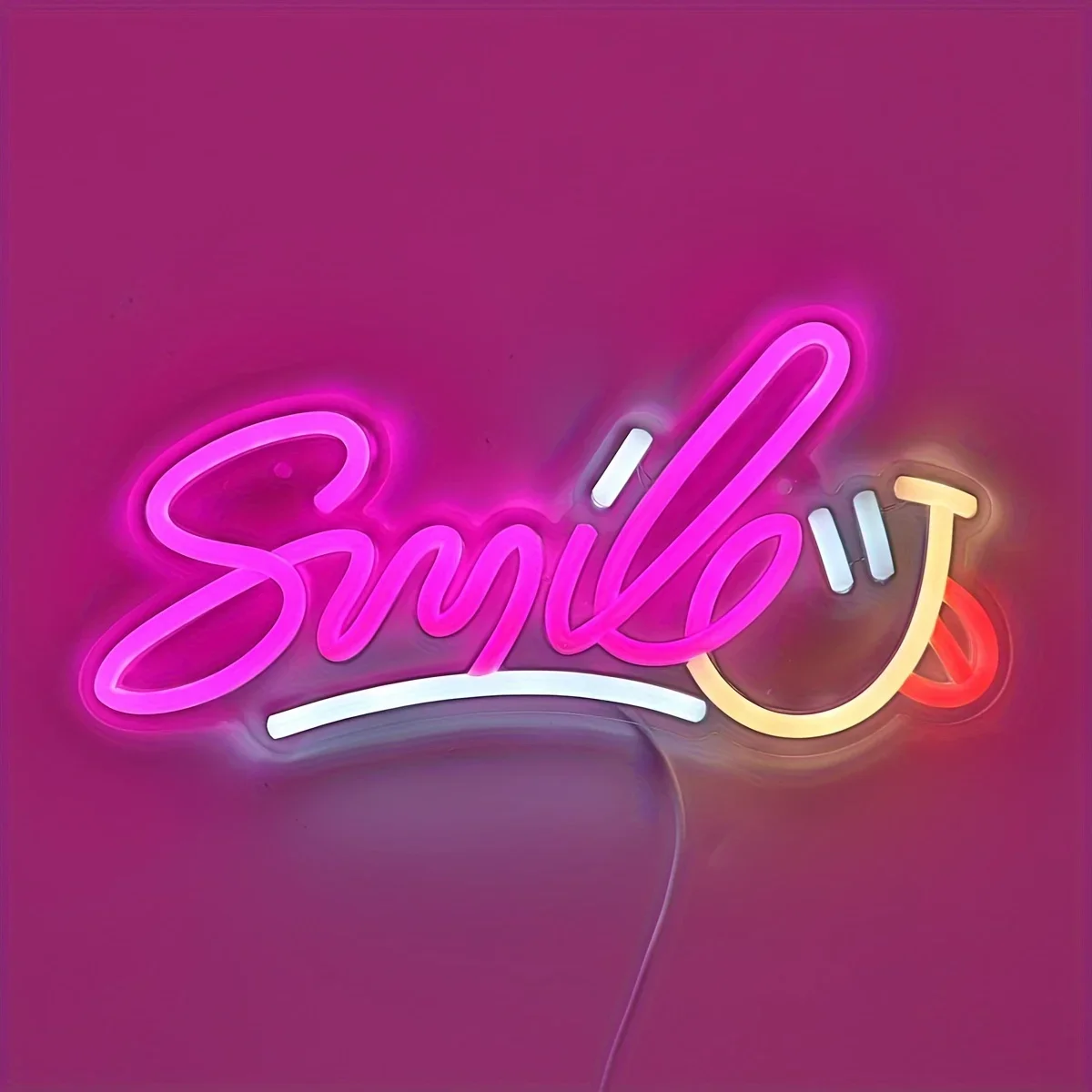 Smile Neon Signs Decorative Bright Night Light for Wall Decor,LED Light Neon Sign Art Decorative Night Lights for Party