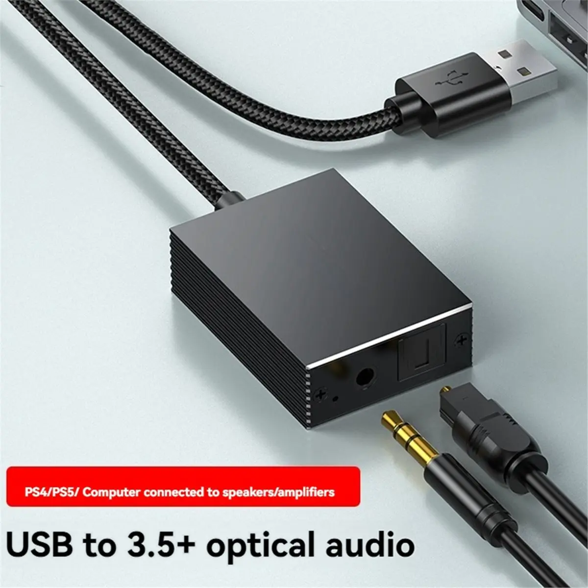 xin828 USB-оптический SPDIF Toslink и 3.5 мм аудиоадаптер-конвертер для телевизора, ПК, ноутбука, смартфона и подключения к колонкам.