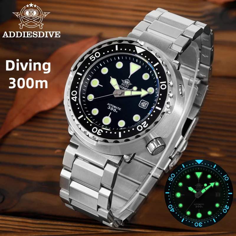 

ADDIESDIVE 300m Diving Watch Waterproof Sapphire Glass Japan NH35/8215 Automatic C3 Luminous 41mm Luxury Man Mechanical Watches