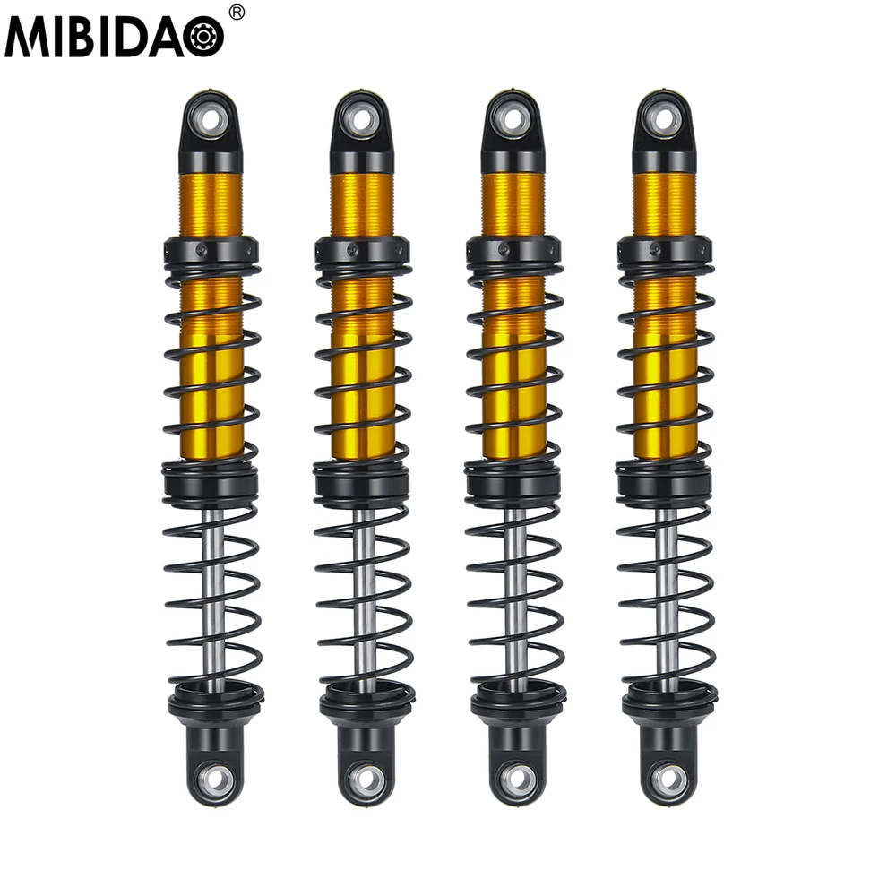 

MIBIDAO 4Pcs Metal Shock Absorber 70/80/90/100/110/120mm Oil Damper For 1/10 Axial SCX10 90046 TRX4 TRX6 D90 Wraith RC Crawler