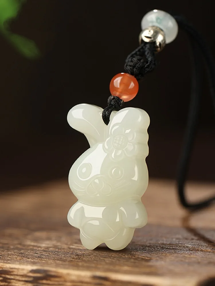 Hetian Zodiac Women (Rabbit), 'S Jade , Men'S Necklace Pendant