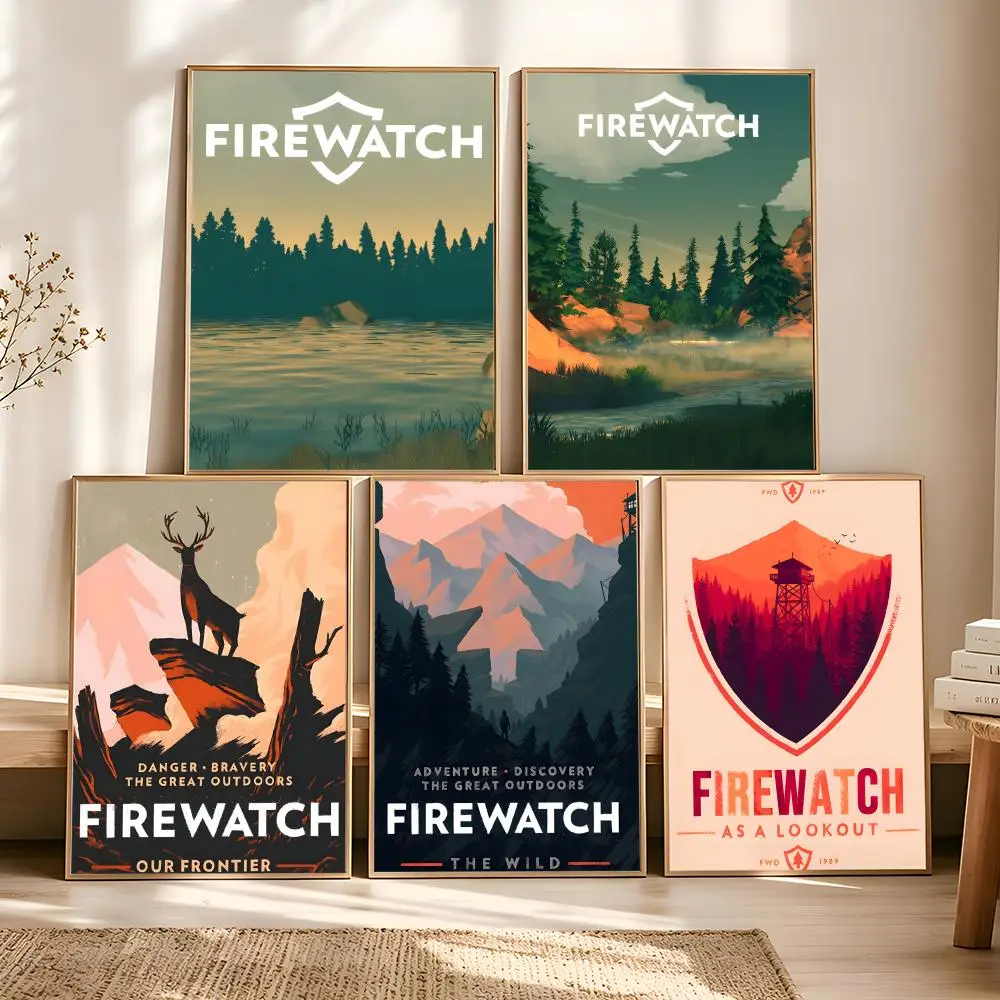 Affiche de jeu vidéo F-Firewatch, autocollants muraux modernes et élégants pour la décoration de la maison, salon, dortoir, art mural