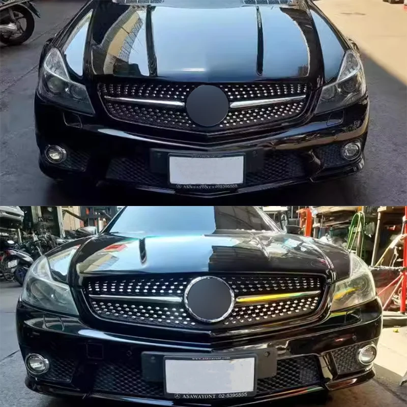 Front Bumper Grille Hood Tuning Racing Grill For Mercedes-Benz R230 SL-Class SL300 SL350 SL500 SL550 SL600 2008-2012 ABS Grills