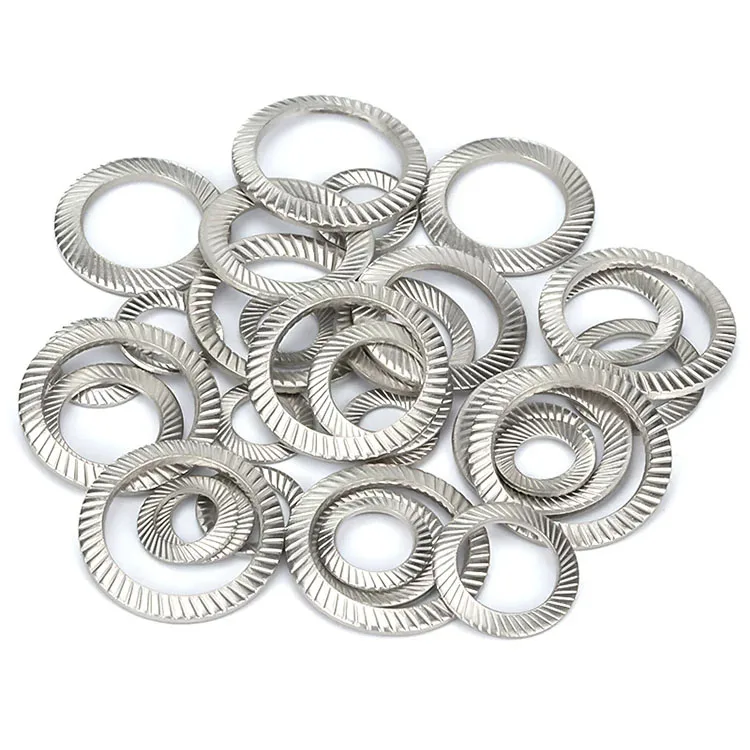 M2.5 M3 M4 M5 M6 M8 M10 M12 M14 M16~M30 304 Stainless Steel Double Sided Tooth Locking Washer Serrated Anti-Loosening Washers