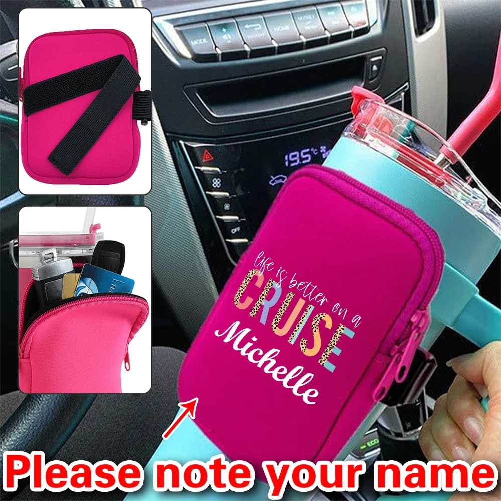 

Персонализированная многофункциональная сумка для чашки воды, банковская карта, ключ, наушники, сумка для хранения воды для фитнеса унисекс.