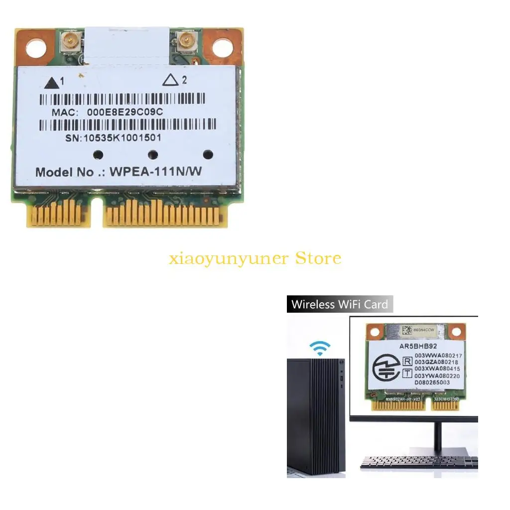 P9JB Atheros AR9280 AR5BHB92 Dual Band 2.4G 5G 300M WiFi Wireless Half Mini PCI-E Card For for Linux Hackintosh Win10