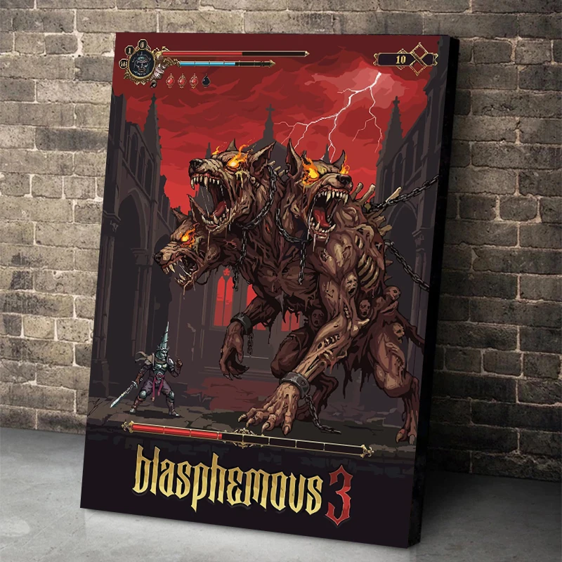 Classic Soul Game Blasphemous Poster Video Games Prints Canvas Painting Blasphemous Wall Art Pictures Home Room Game Decoration