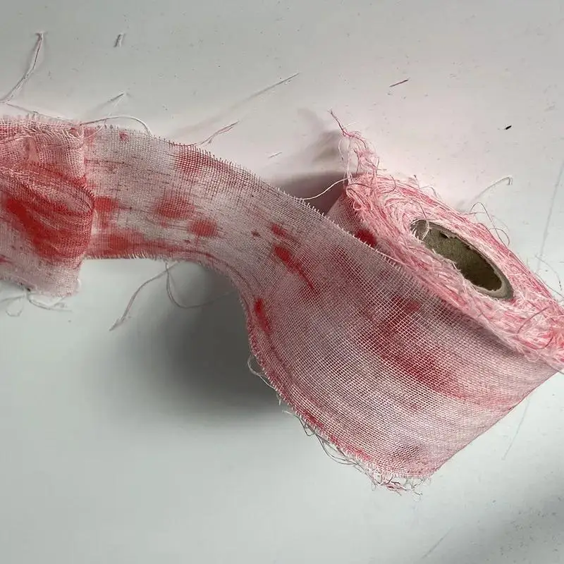 Halloween bandages, blood gauze decorations, bars, haunted houses, horror props, warning tapes, party scene arrangements