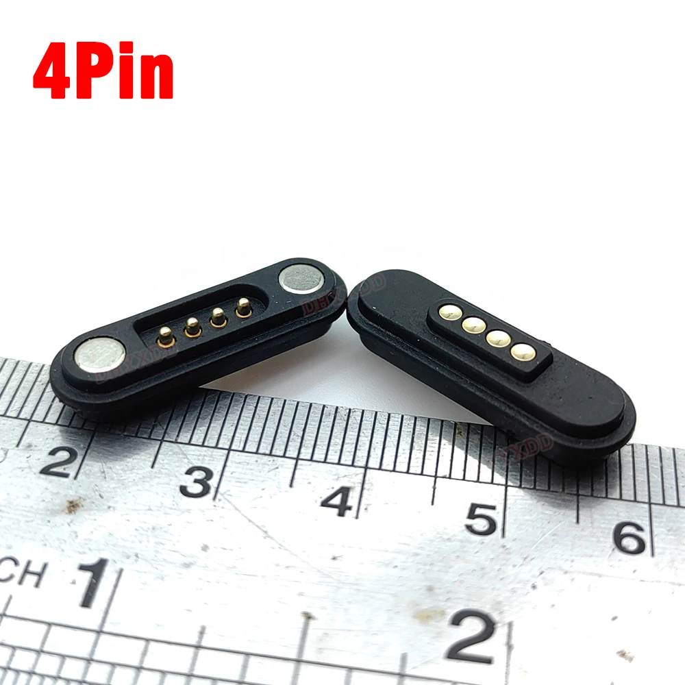 2A12V High Current Waterproof Magnetic Pogo Pin Connector 4P 4Pin Pogopin Male Female 2.8 MM Spring Loaded DC Power Socket