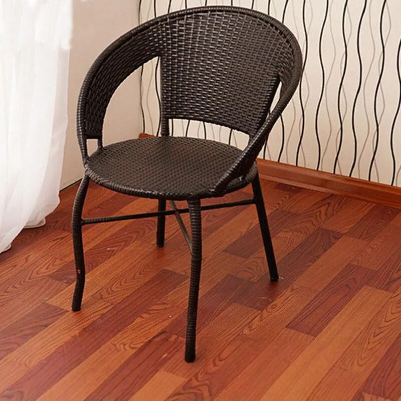 ‌Handwoven Rattan Lounge Chair,Outdoor Patio Furniture 3Piece Set,Stackable Foldable Garden Seat,Waterproof Elderly Relax Chair‌