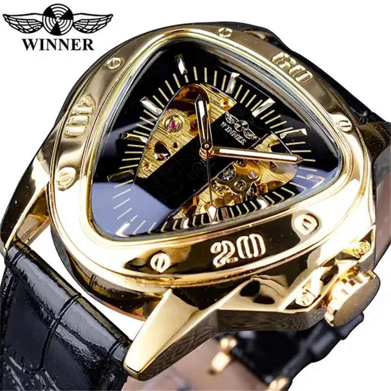 Forsining 516A Automatic Wristwatch Luxury Brand Gift For Male Triangle Bracelet Fashion Mechanical Watch Reloj Young