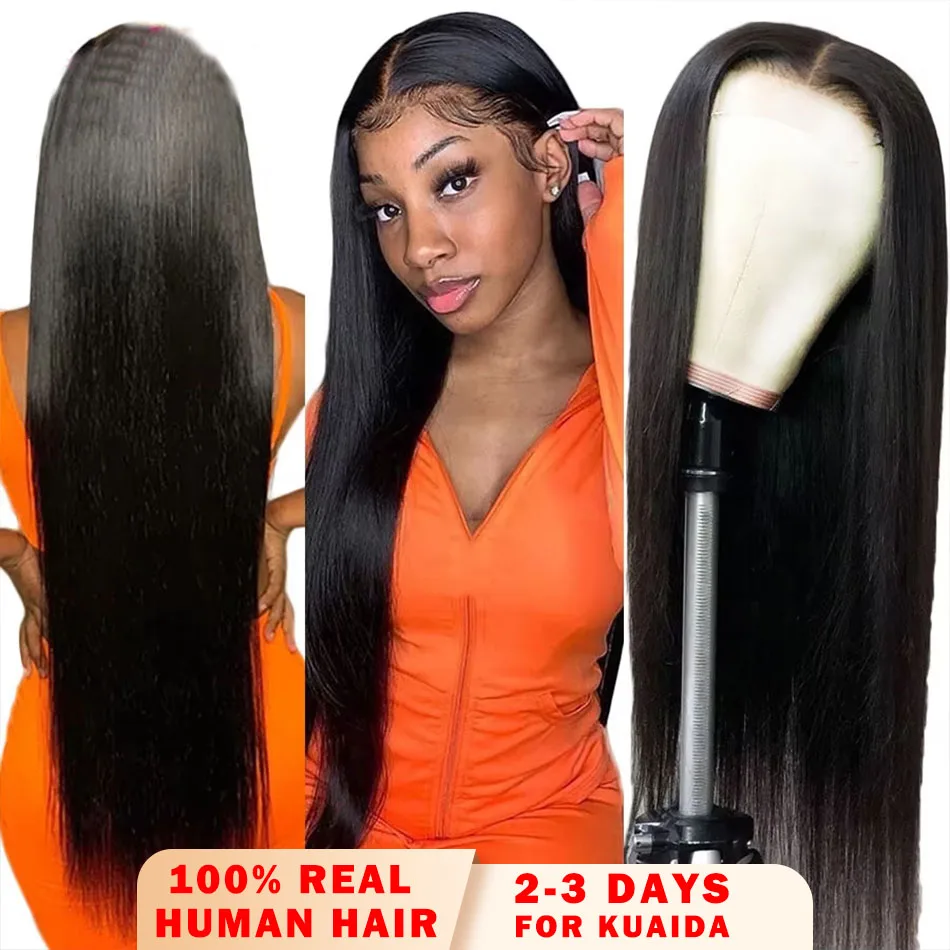 

13x4/13x6 HD Transparent Lace Front Human Hair Wigs PrePlucked Wig Brazilian Straight Lace Frontal Wig For Women