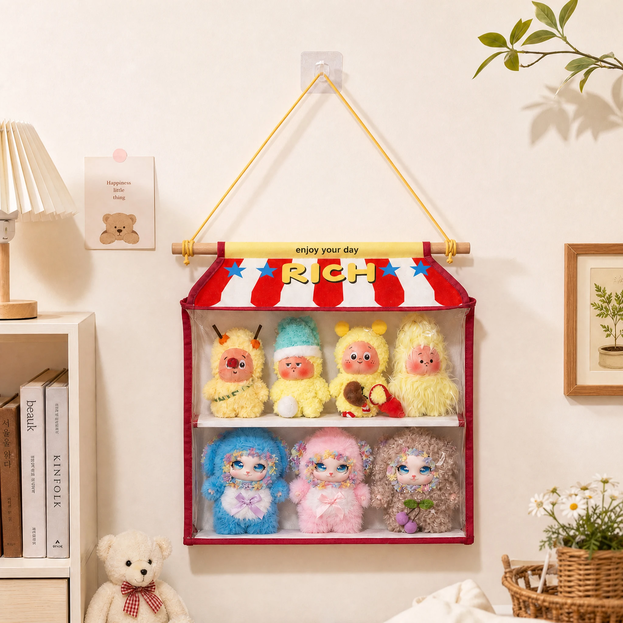 Dustproof Transparent Wall Hanging Doll Storage Bag Plush Figure Display Organizer Blind Box Toy Collectible Hanging Pocket view 6