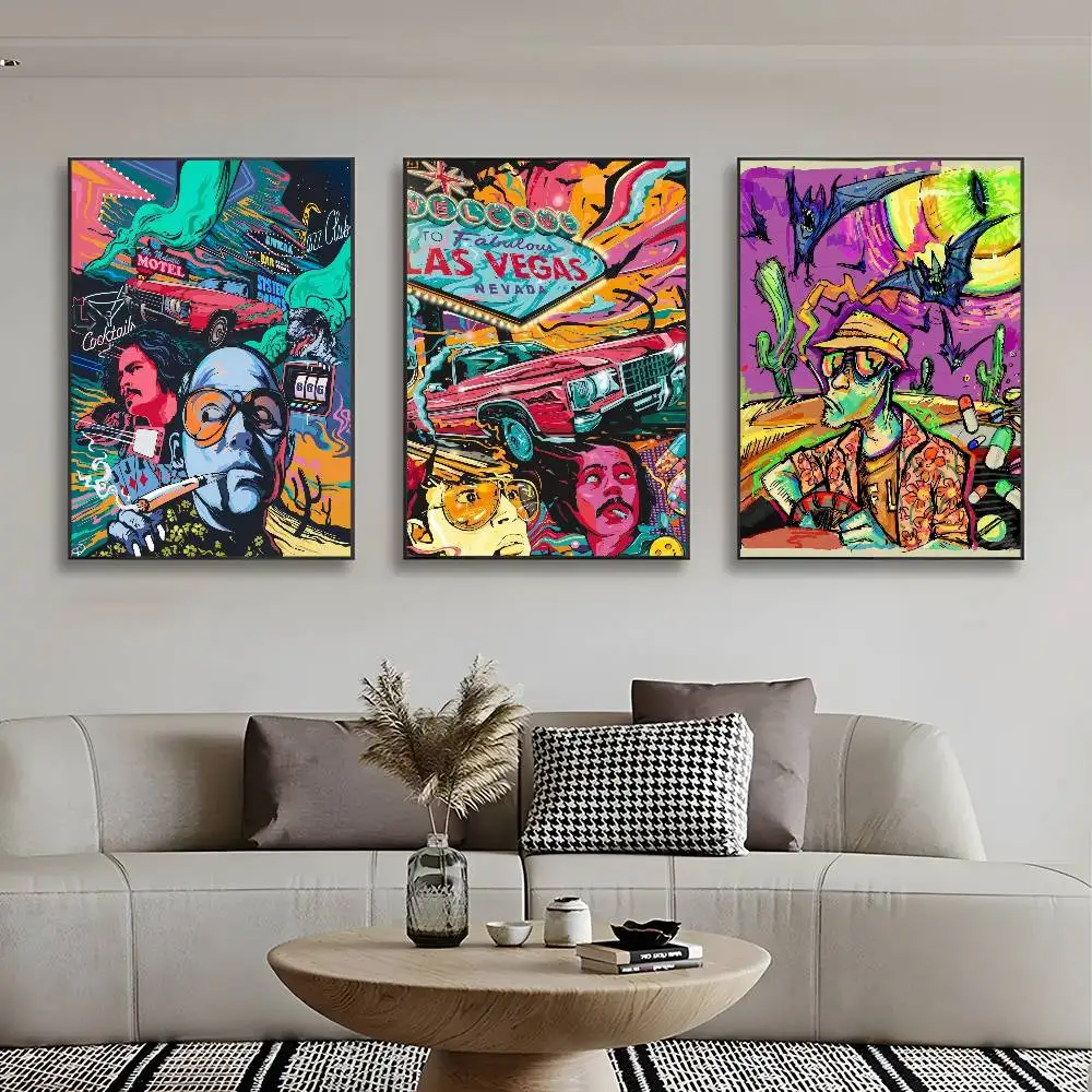 الخوف الكراهية لاس فيغاس ملصق HD الفن لزجة جدار مقاوم للماء غرفة المعيشة المنزلي غرفة نوم الديكور الجمالي #3