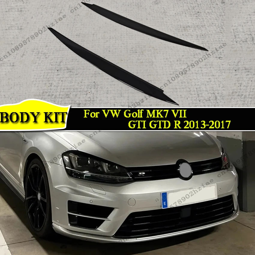 

2pcs Car Headlight Eyebrow Eyelid Cover Trim ABS For VW Golf MK7 GTI R GTE GTD 2013-2017 Easy to install Firm and not fall off