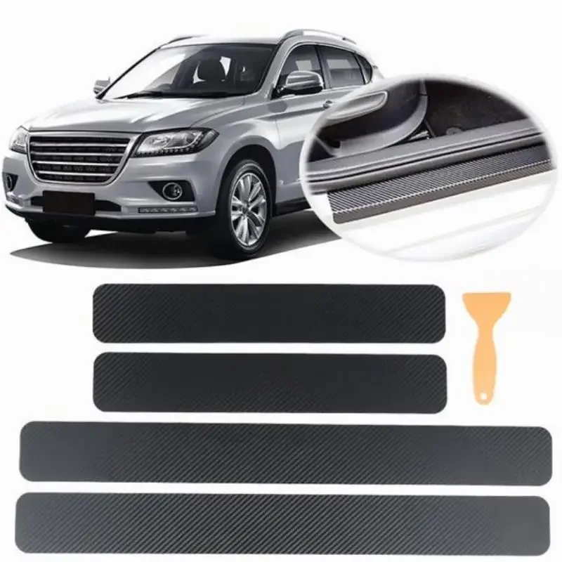 3D Carbon Fiber Protect Car Door Sill Sticker For Lada Priora Sedan sport Kalina Granta Vesta X-Ray XRay