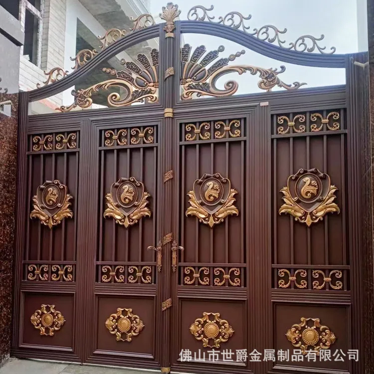 Aluminum Art Gate — Villa & Courtyard Entrance, Double-Opening Style — European-Style Custom Homes & Residential Communities