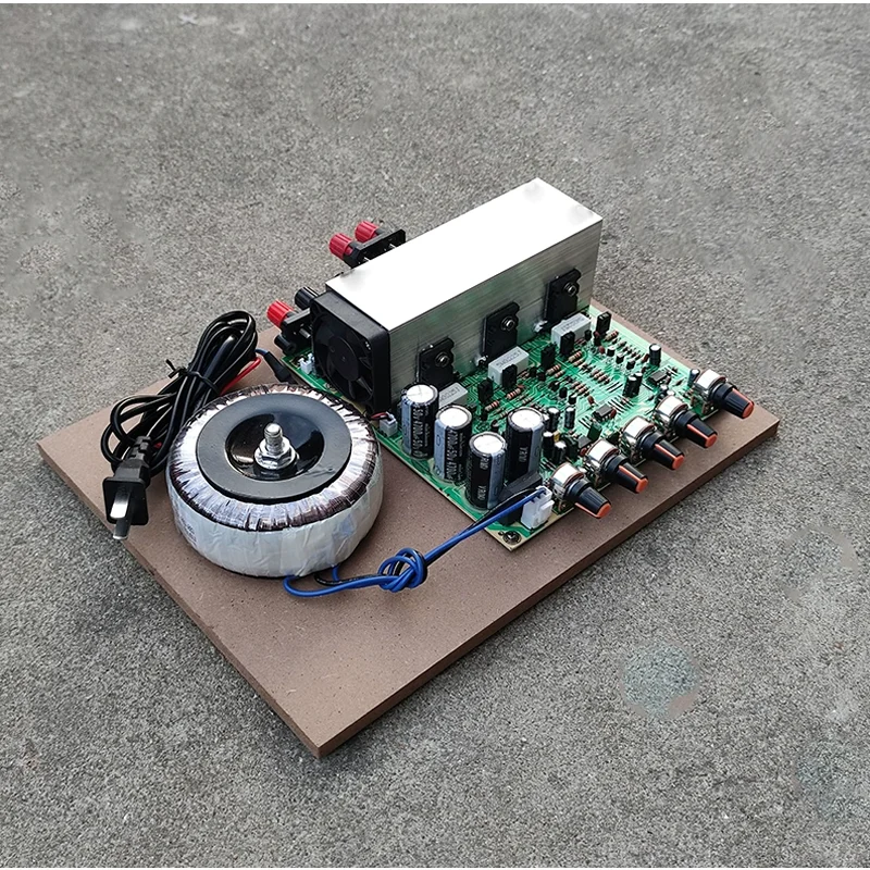 600W heavy bass high-power amplifier board with imported large tube 2.1 pair of tubes 3-channel audio motherboard with fan