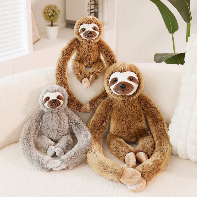 

Реалистичная плюшевая игрушка-ленивец, мягкая набивная игрушка, милая пушистая кукла-ленивец, лежащая на животе, забавная кукла с длинными руками для девочек в подарок