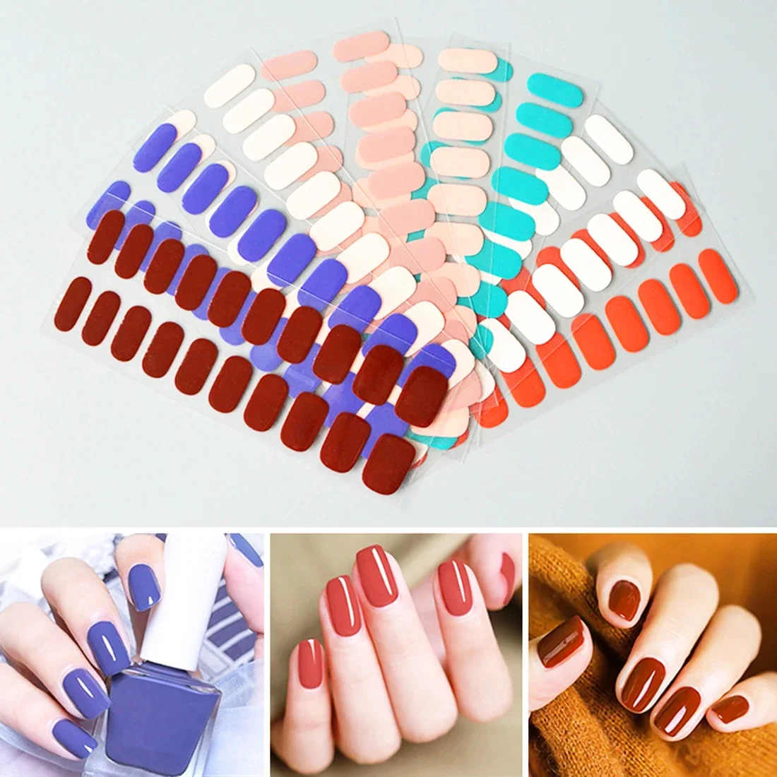 

16Tips UV Semi-Cured Gel Nail Wraps Best Premium Quality Nail Strips Long Lasting Full Cover UV/LED Gel Semi Cured Nail Sticker