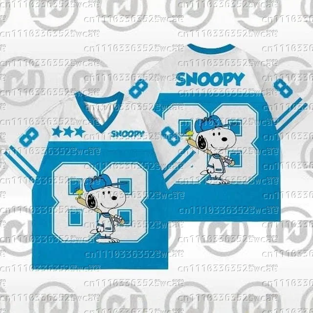 2026 Potdemiel Brand Jersey Animation Snoopy Theme Summer Oversized T-shirt Adult T-shirt Family Matching