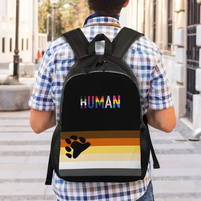 Mochilas Lgbt humanas personalizadas para escola universitária, Sacos de Orgulho Lésbico Gay para Mulheres e Homens, Bookbag Básico