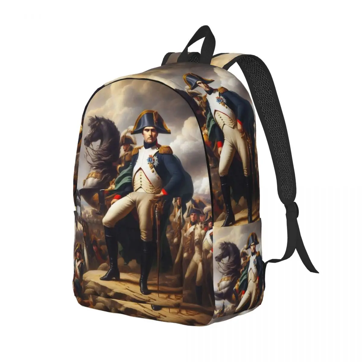Napoleon Bonaparte Crossing The Alps Classic Backpack Outdoor High School Hiking Travel Art Daypack Laptop Computer Shoulder Bag