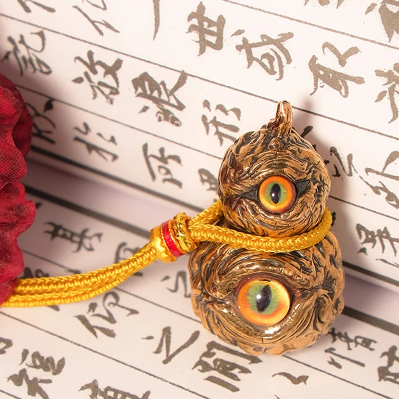 Outdoor Portable EDC Creative Black Gold Gourd Bronze Pendant Hidden Medicine Box Mini Storage Tool