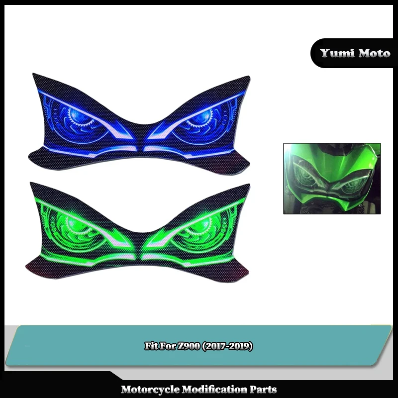 

Fit For KAWASAKI Z 900 Z900 2017-2019 2018 Motorcycle 3D Front Fairing Headlight Sticker Guard Head Light Stickers