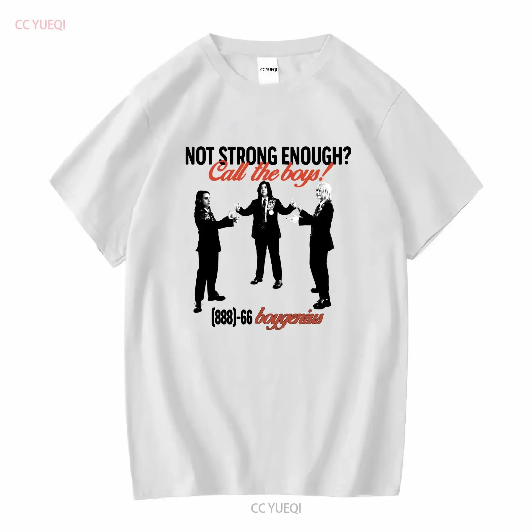 Boygenius Not Strong Enough Call The Boys Retro Vintage 90s T Shirt Fans Music long or short sleeves vintage Washed Slightly