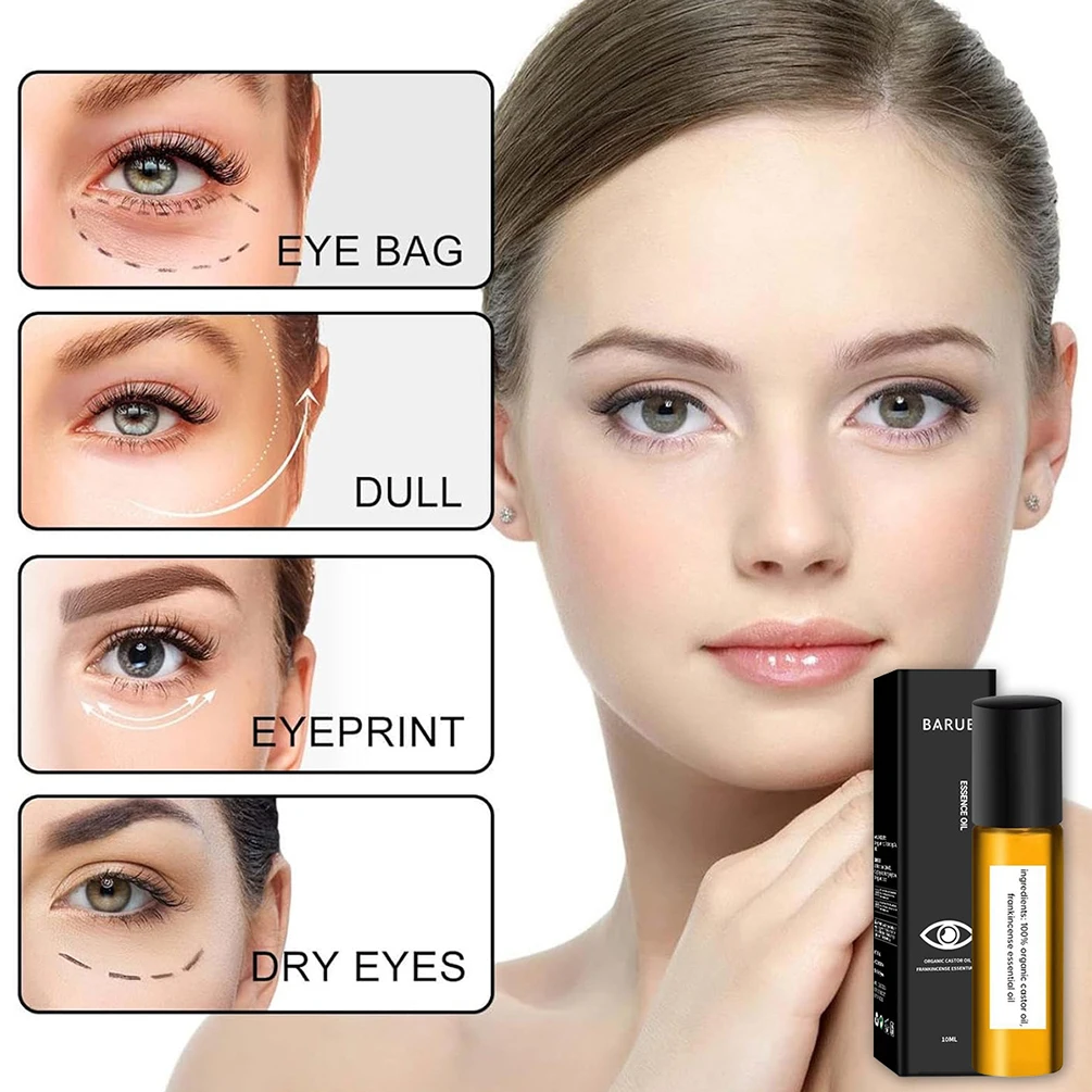 Essência de olho roll-on de 10ml, marca própria, hidrata firmeza, diminui linhas finas, olheiras, logotipo personalizado, maquiagem em massa, sem crueldade