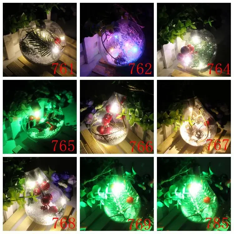 Transparent Christmas Wholesale Plastic Led Lights 8cm Interior Color Lights Interior Photography Props