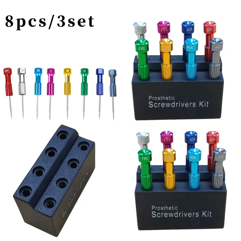 

8Pcs/3Set Dental Stainless Steel Implant Screw Driver Dentistry Tool Kit Micro Screwdriver Dentist Laboratory Instrument