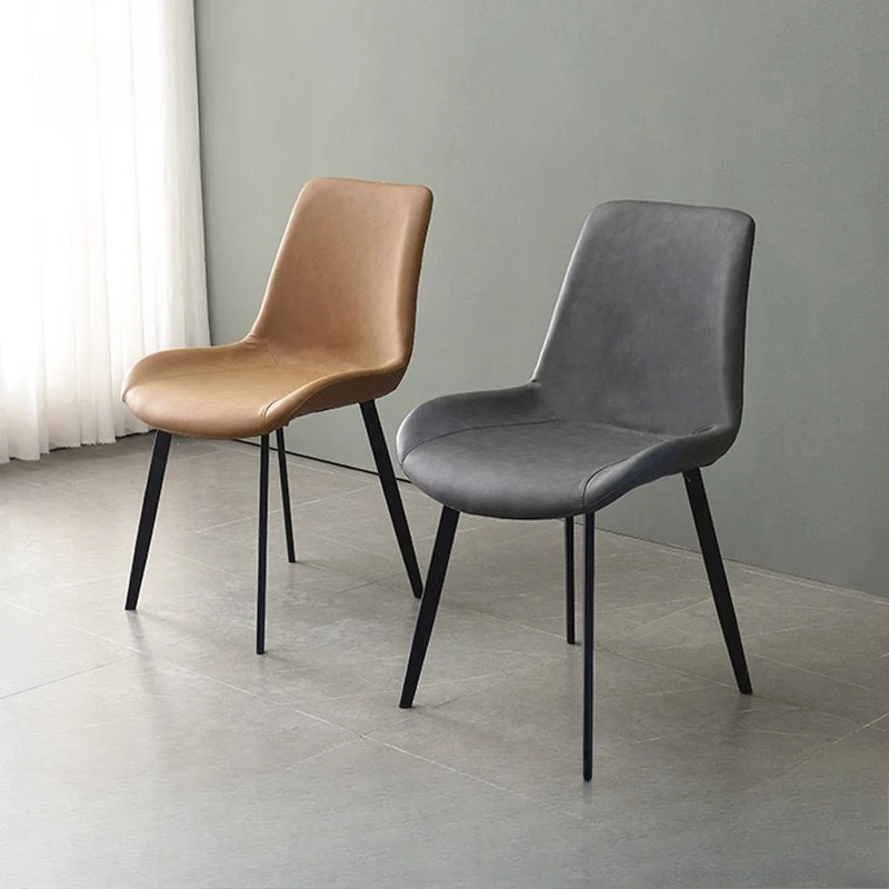 

Metal Nordic Dining Chairs Minimalist Faux Leather High Sturdy Dining Chairs Italian Portable Eetkamerstoel Home Furniture