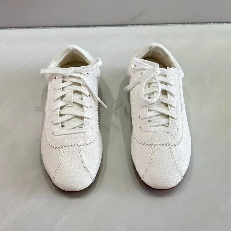 TRAF Female Basic White Flat Derby Shoes 2024 Women Casual Anti-skid Sneakers Simple Autumn Winter New Designer Single Shoes