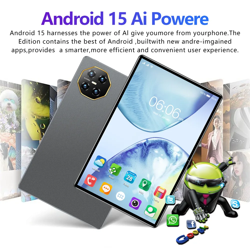 أجهزة لوحية XT mate+ الراقية أندرويد 15 أصلية 22 جيجابايت + 2 تيرابايت للأطفال 5G ثنائي الشريحة الإصدار العالمي 12000 مللي أمبير في الساعة كمبيوتر لوحي للأطفال واي فاي